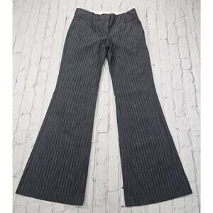 Arden B WOMENS SZ 4 Wide Leg Striped Gray Flat Front Dress Pants